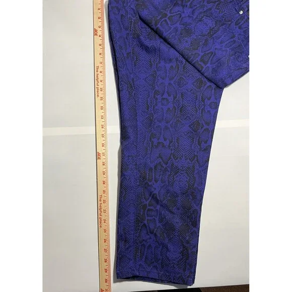 Lane Bryant Jeans Size 20 Leopard Animal Print Stretch Denim Purple - Picture 10 of 10